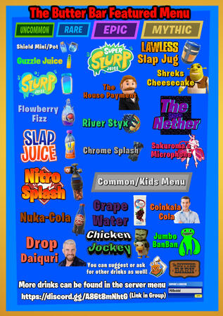 VRC Bar Menu I Made For The Group Bar.