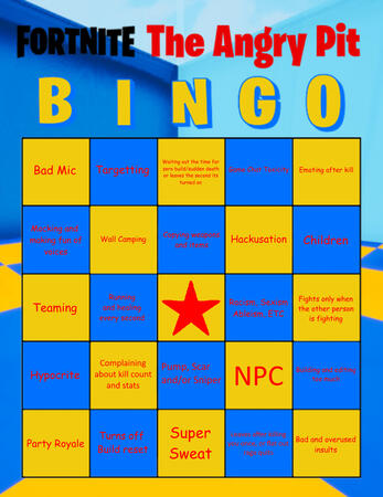 Angry pit bingo card thats a little outdated.