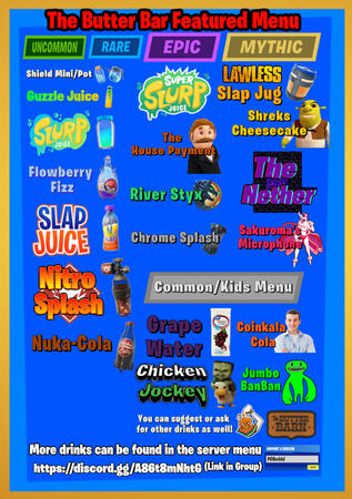 VRC Bar Menu I Made For The Group Bar.